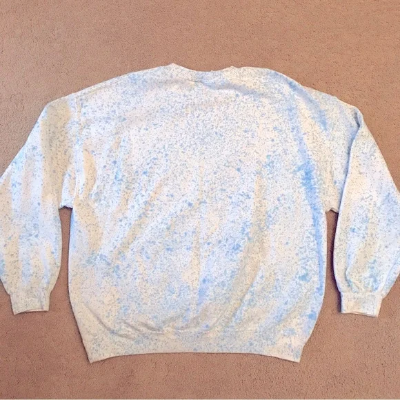 Vintage y2k Embellished Crewneck Sweatshirt Adult Size XL Blue White Butterfly - Picture 3 of 9